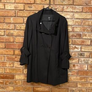 AGB pea coat 3/4 sleeves black size 8